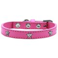 Mirage Pet Products Silver Star Widget Dog CollarBright Pink Size 16 631-17 BPK16